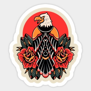 eagle and rose tattoo Sticker